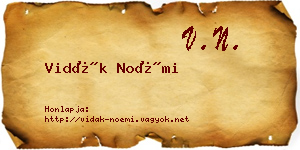 Vidák Noémi névjegykártya