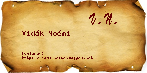 Vidák Noémi névjegykártya